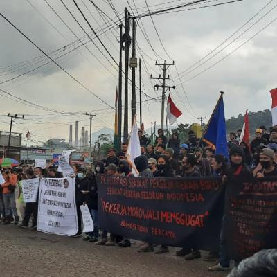 Aksi Demo FSP Kerah Biru-SPSI Morowali Berlangsung Damai