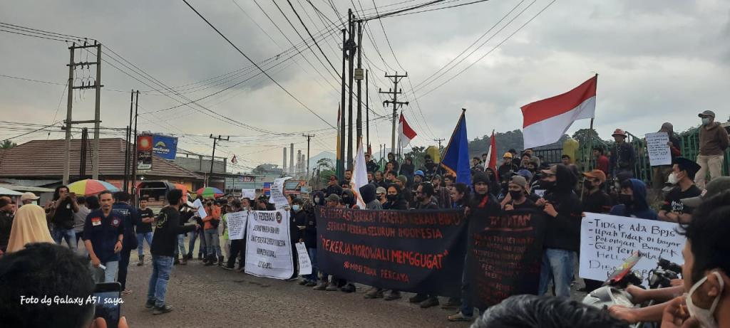 Aksi Demo FSP Kerah Biru-SPSI Morowali Berlangsung Damai